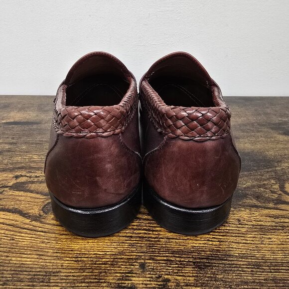 Allen Edmonds Maxfield Men\'s Burgundy Tassel Loafer Leather Sz 10 E Made In USA main image 5